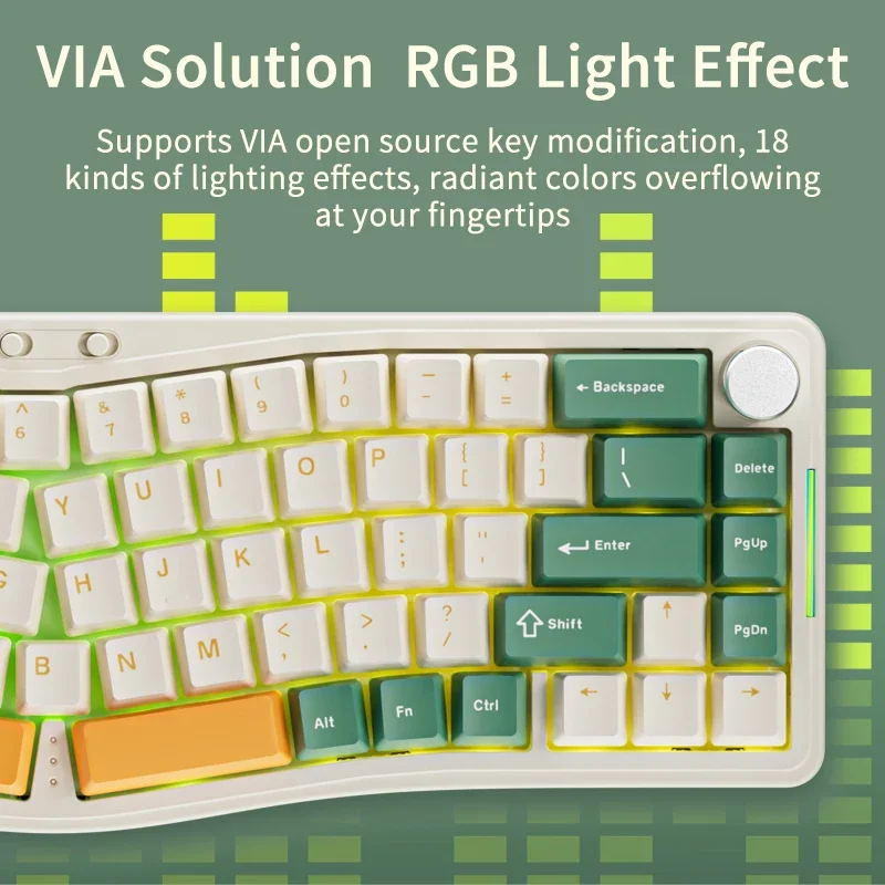 Aijaz AKS068 Professional Edition - Teclado mecánico de 68 teclas con teclas intercambiables en caliente Reproductores de PC para juegos de diseño ergonómico - imagen 5