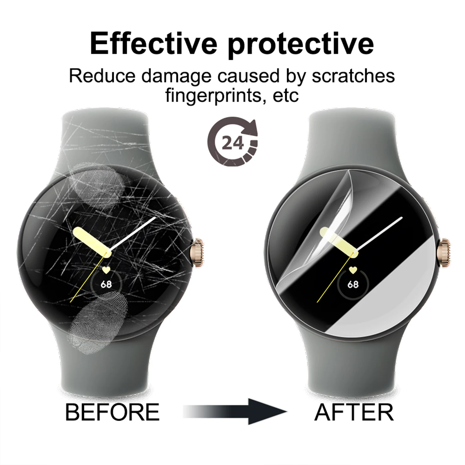 Película de hidrogel de TPU suave, películas protectoras transparentes HD para Google Pixel Watch 4, protectores de pantalla para reloj inteligente de 41MM/45MM, no de vidrio - imagen 3