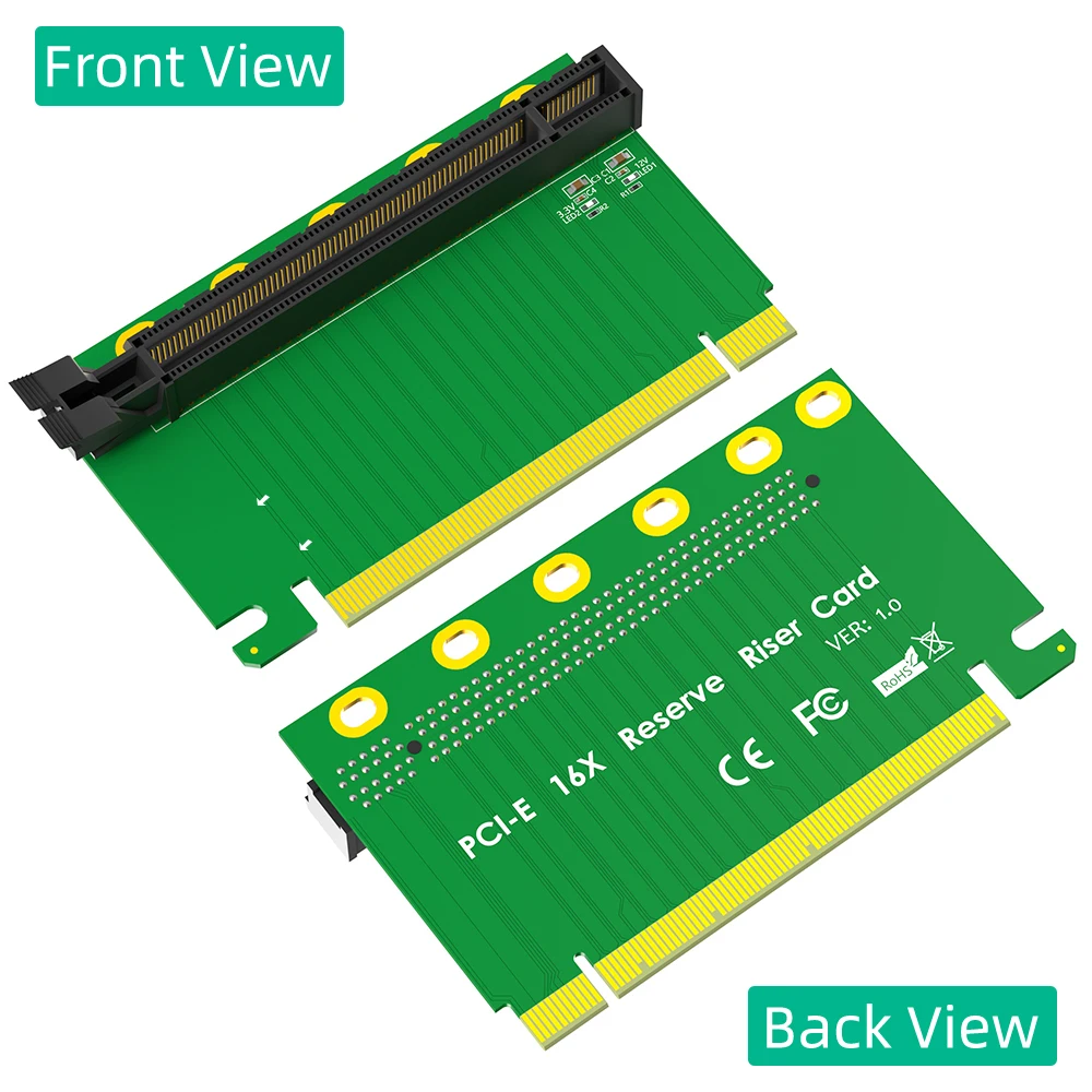 Tarjeta elevadora PCI-e 16X 3,0 inversa de 90 grados macho a hembra para servidor 2U (dirección de instalación hacia la CPU) - imagen 2