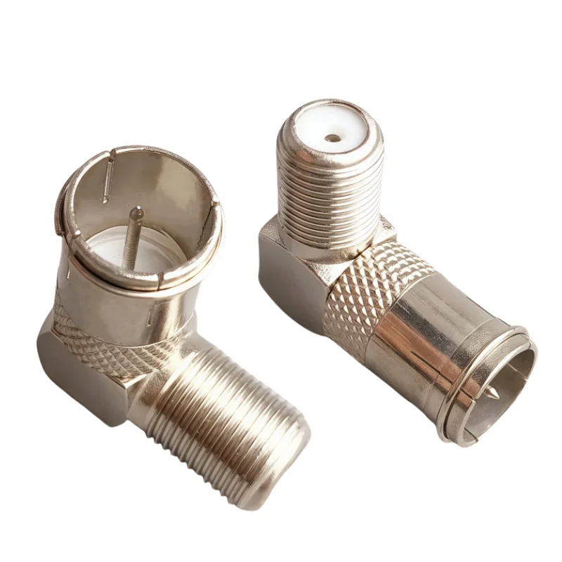 5 uds F enchufe macho rápido a F hembra Cable de enchufe de ángulo recto adaptador de TV SAT TV antena Coaxial amplificador conector Accesorios