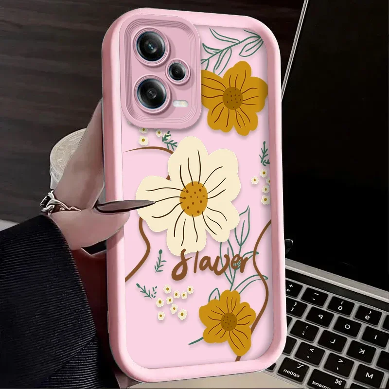 Hermosa funda de silicona con flores de dibujos animados para Xiaomi Redmi Note 13 12 11 Pro Plus 4G 5G 12S 11S 10S 10 9 9S Redmi 14C 13C 12C A3 12 - imagen 4
