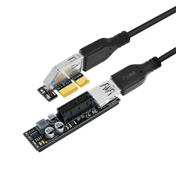 Cable Riser PCIe USB 3.0 x1 a x1 con Alimentación para PC