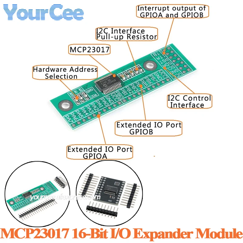 5 uds/1 unidad MCP23017 Placa de expansión de E/S serie de 16 bits TCA9555 PCF8574T PCA9555 módulo convertidor IIC I2C a GIPO para Arduino - imagen 2