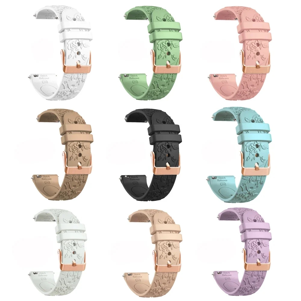 Correa de silicona de 20mm para reloj inteligente Garmin Venu SQ 2 Plus, repuesto de pulsera de música para Vivoactive3 5 Forerunner 245 645 - imagen 4