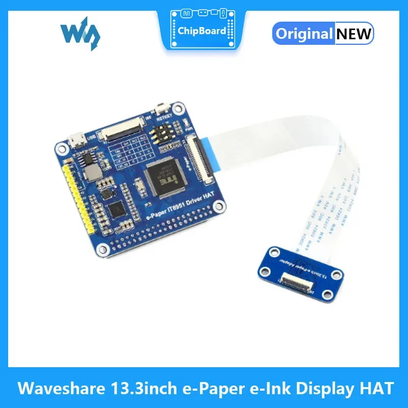 Waveshare sombrero con pantalla de tinta electrónica de papel electrónico de 13,3 pulgadas para Raspberry Pi, resolución de 1600*1200, 16 escalas grises, admite actualización parcial - imagen 3