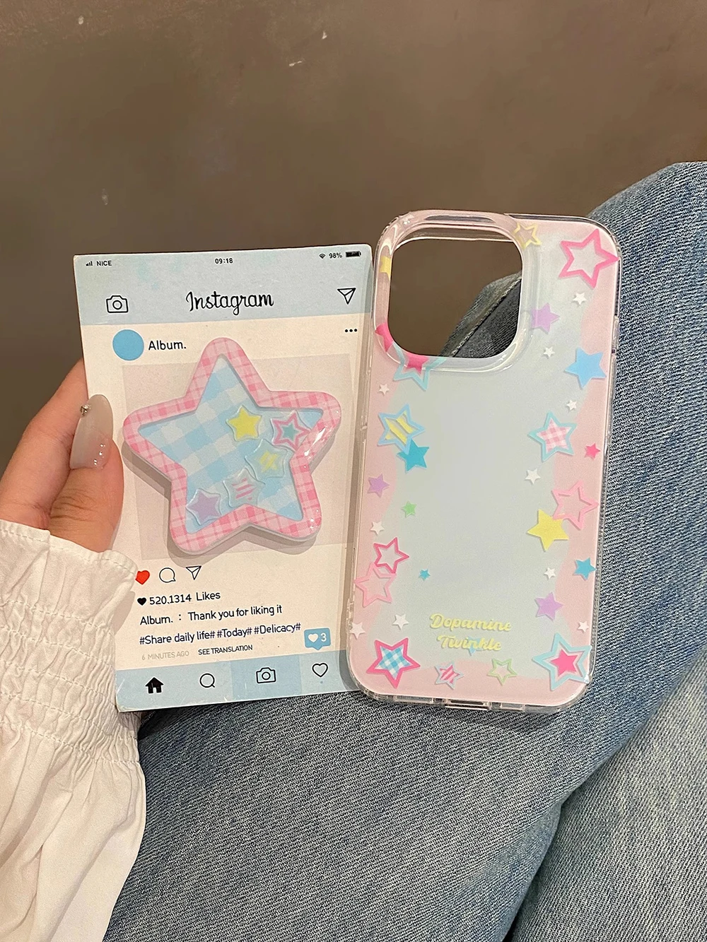 Funda de teléfono creativa y bonita con estrella de cinco puntas para IPhone 16, 14, 15, 13 Pro Max, funda suave de silicona con soporte a prueba de golpes - imagen 4