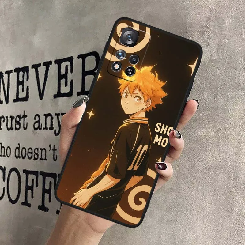 Shoyo Hinata Anime para Xiaomi Redmi Note 11T 11 11S 11SE 10 10T 10S 9S 9 9T 8T 8 Lite Pro Plus Max funda de teléfono negra - imagen 4