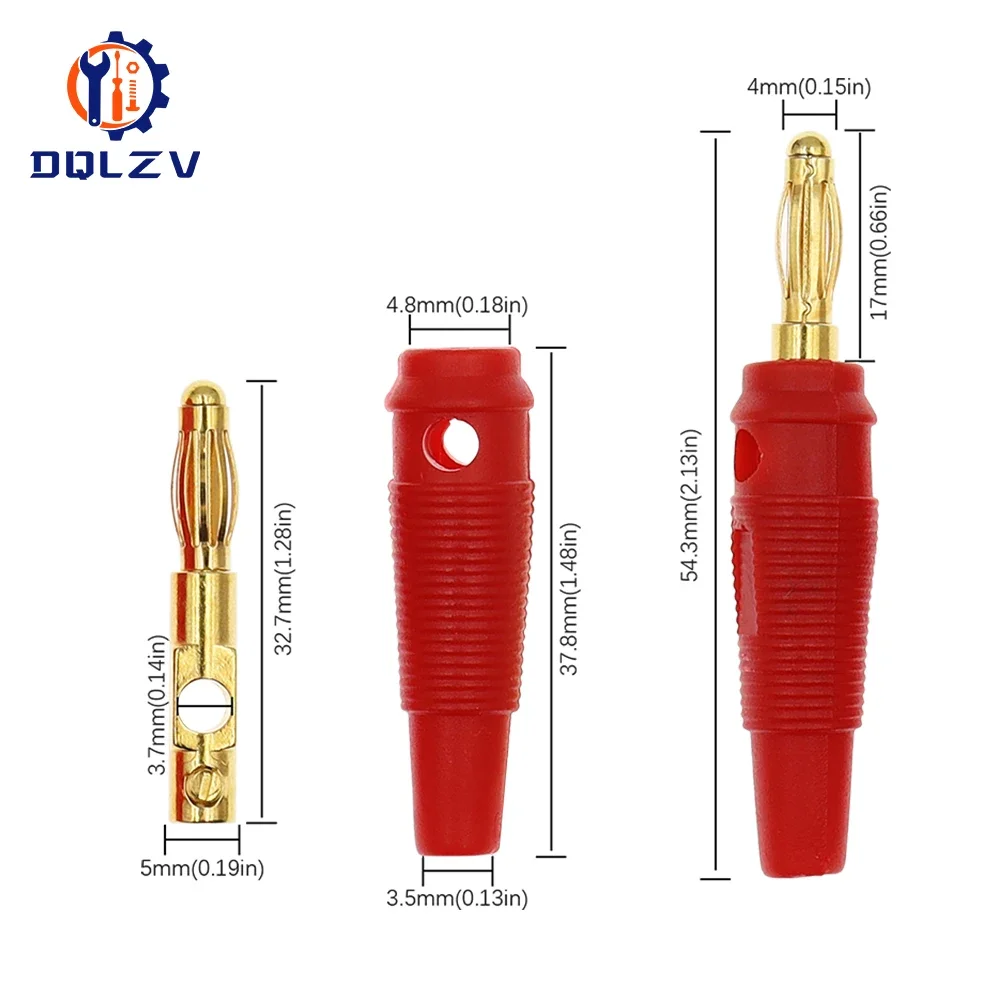 Conectores banana 4 mm chapados en oro para cable de altavoz - imagen 5
