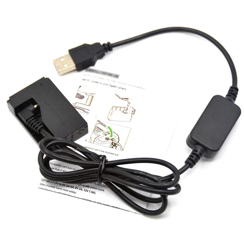 Acoplador de CC DR-E15 LP E12 batería simulada Cable USB CC para Canon EOS-100D Kiss X7 EOS 100D Rebel SL1 SX70HS acoplador de cámara - imagen 5