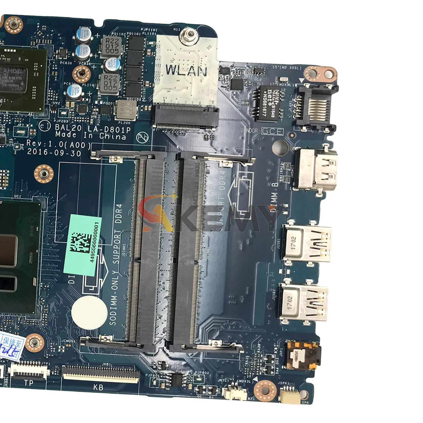 Para DELL Inspiron 15 5567 17 5767 placa base para ordenador portátil BAL20 LA-D801P con i3 i5 i7 CPU DDR4 CN-0KFWK9 0Y8N7H 100% probado OK - imagen 4