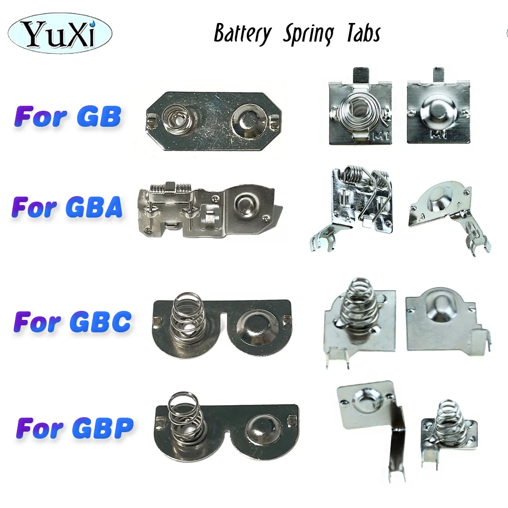 Terminales de batería, contactos de resorte, repuesto de resorte de batería para GBA GBC GBP para consola de juegos Nintend Game Boy Advance