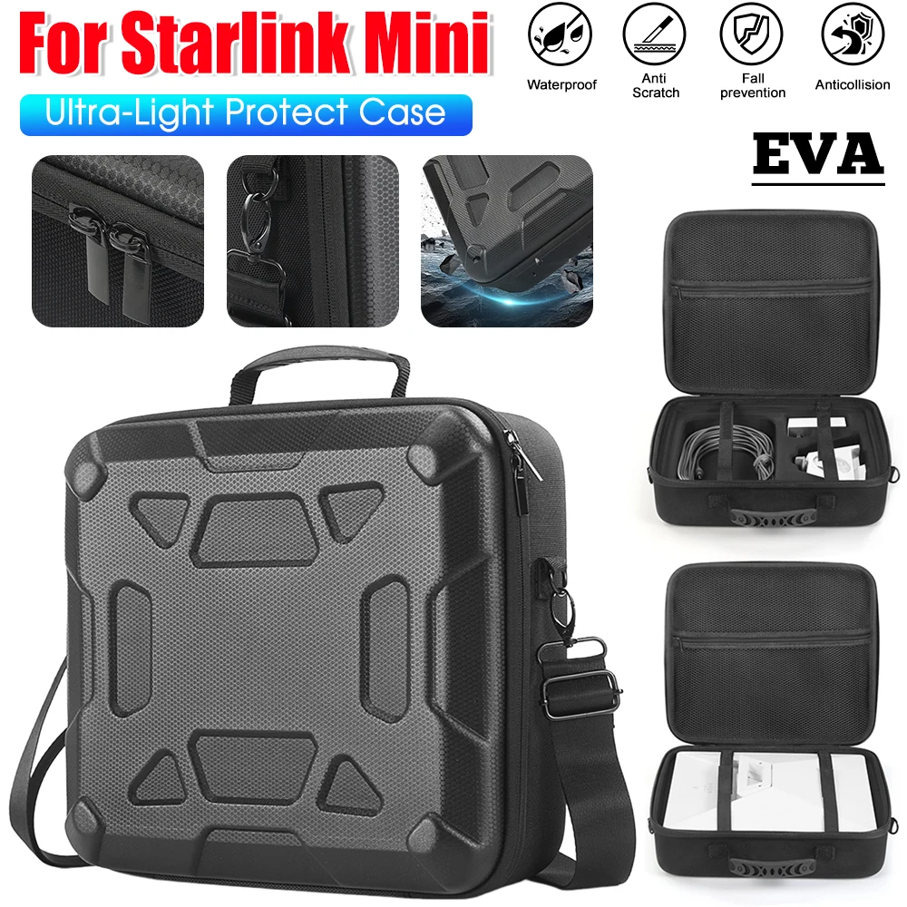 Para Starlink Mini funda protectora ultraligera caja de almacenamiento impermeable antiarañazos bolso de almacenamiento protector con correa para el hombro - imagen 2