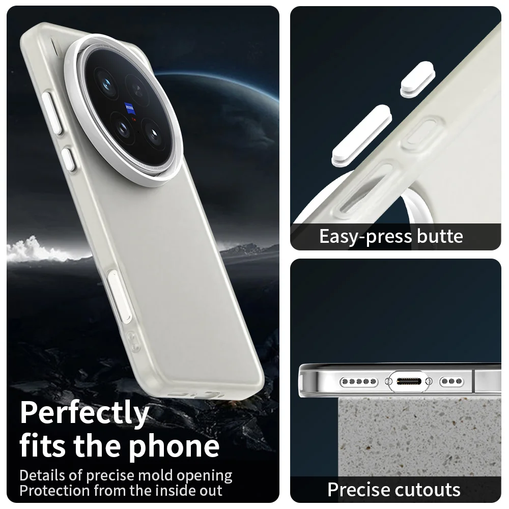 Frosted Case For Vivo X200 Ultra Cover Vivo X200 Ultra Fundas Coque Matte Translucent PC Soft TPU Phone Bumper Vivo X200 Ultra - imagen 4