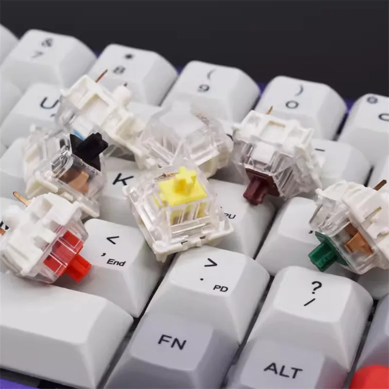 Gateron-interruptores de teclado mecánico, KS-9 de 3 o 5 pines, rojo, marrón, azul, verde, blanco, RGB, silencioso, Clicky, lineal, táctil, Compatible con Cherry - imagen 5