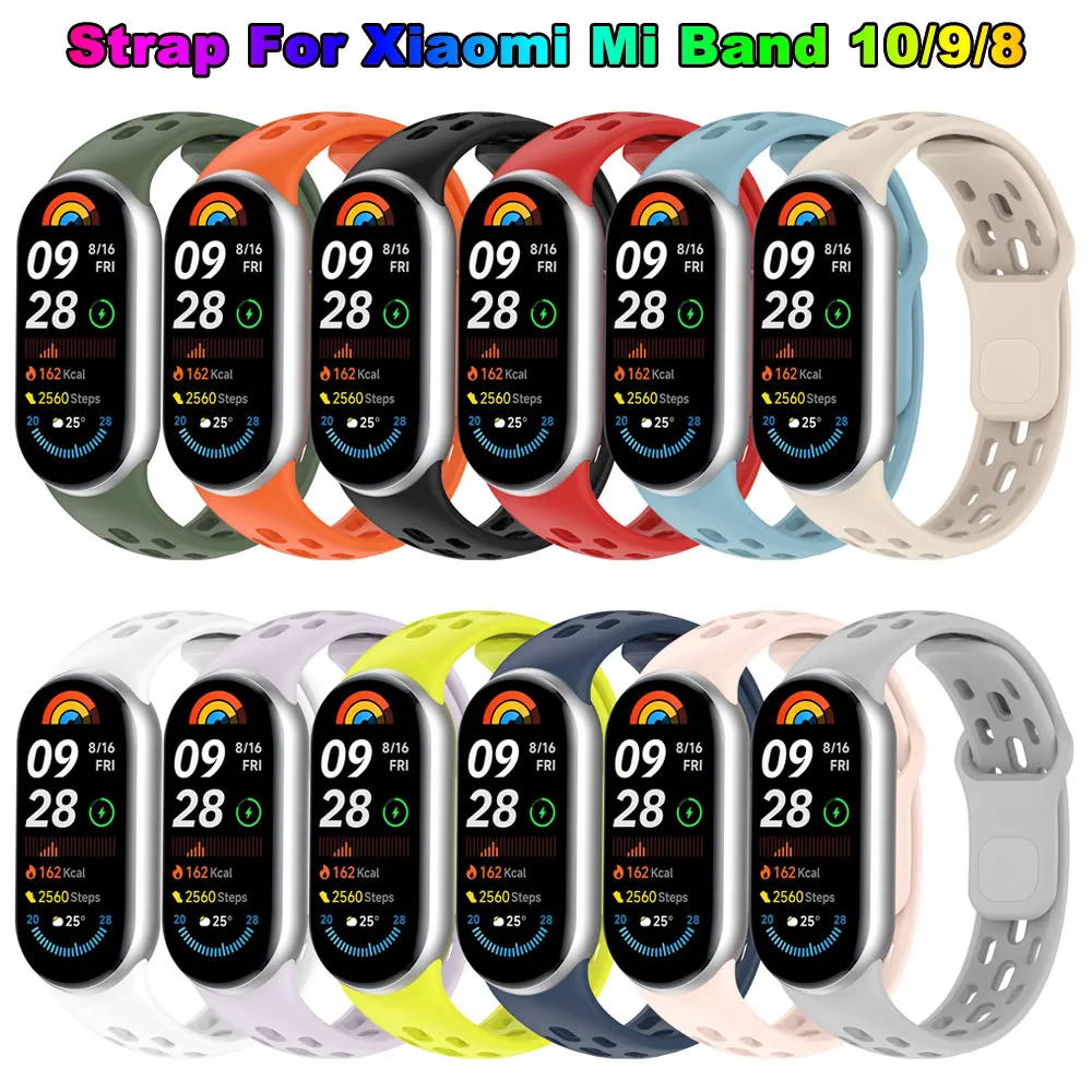Correa de silicona para Xiaomi Smart Band 10, 9, 8, pulsera deportiva NFC, Correa para Xiaomi Mi Band 9, 8, 10, accesorios NFC