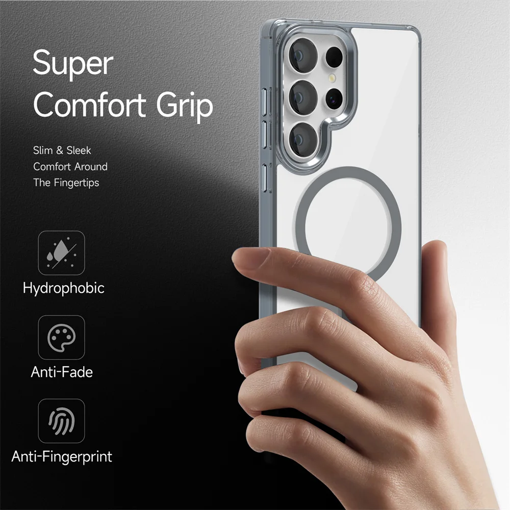 Funda de teléfono translúcida de lujo para Samsung S25 S24 Plus S22 S23 Ultra FE A55 A35 A16 A15 5G, funda de carga inalámbrica - imagen 3