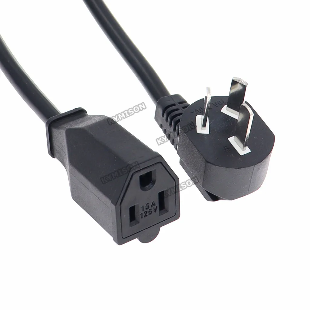 Enchufe estándar australiano 10A a EE. UU. Adaptador de enchufe NEMA 5-15R 15A, cable de extensión de fuente de alimentación, línea de cable de conexión AU
