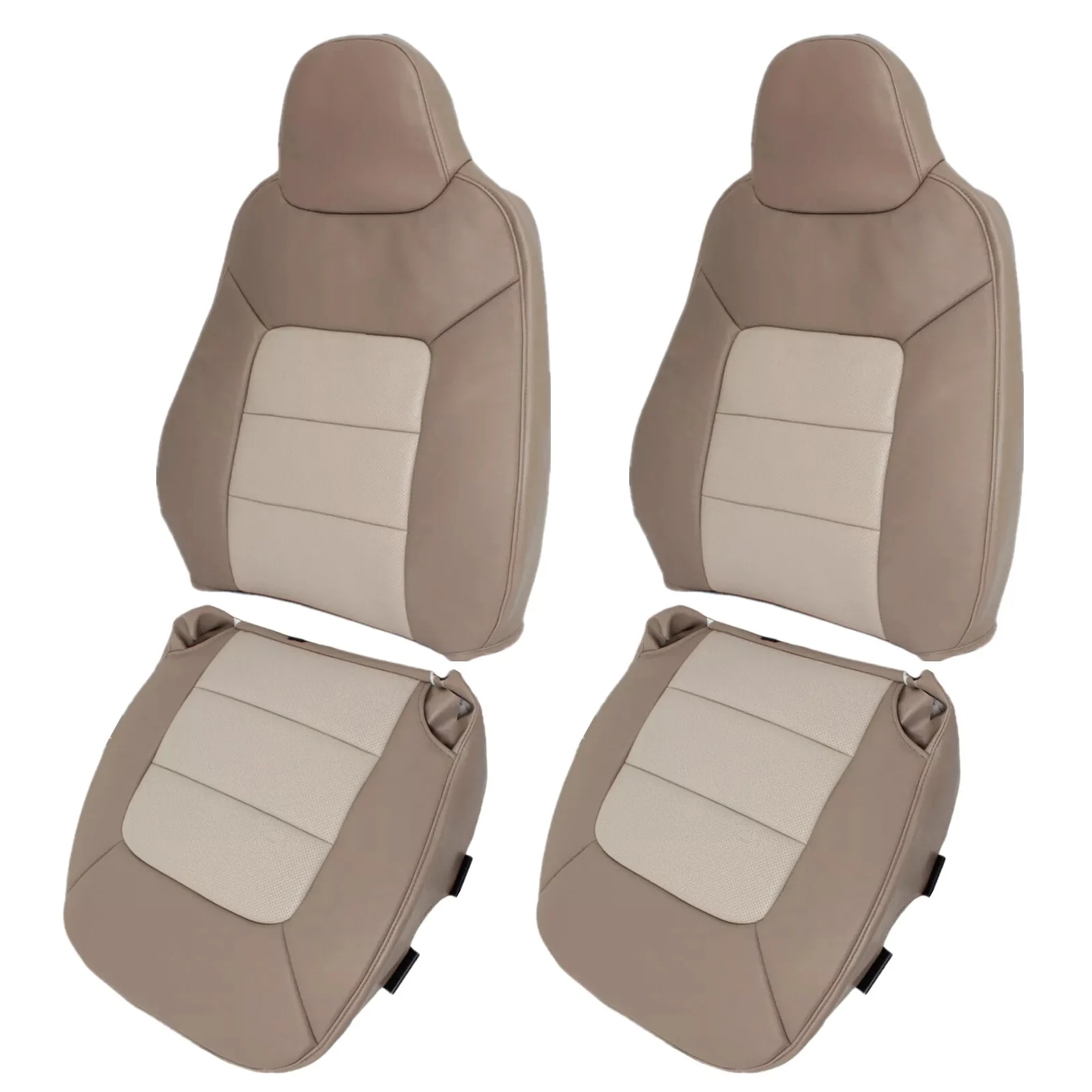 Cubierta de cuero para asiento delantero de coche Ford, parte inferior y trasera inclinada, embellecedor para Ford Expedition, accesorios de Eddie Bauer, 4 piezas - imagen 2