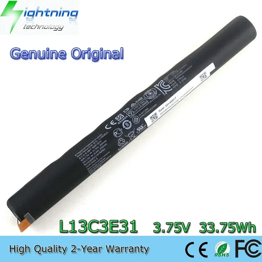 Batería Original para ordenador portátil L13D3E31 3,75 V 9000mAh 33,75Wh para Lenovo Yoga Tablet B8000 B8080-F B8000-H L13C3E31, etc.