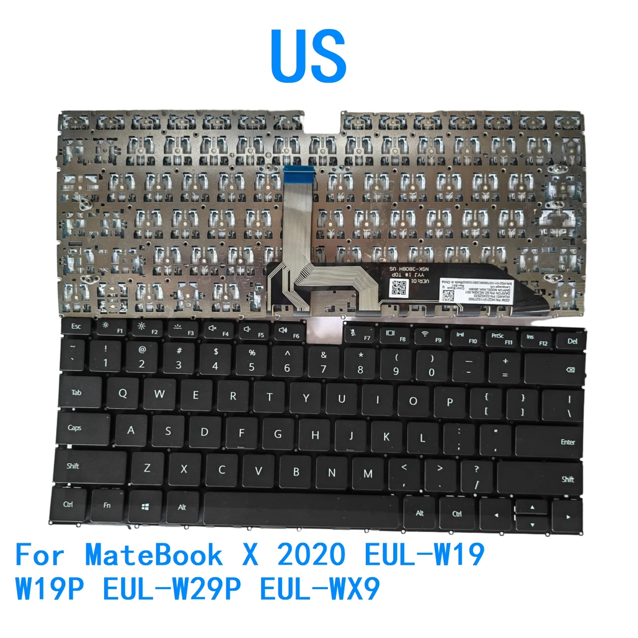 Nuevo teclado retroiluminado en idioma estadounidense para HUAWEI MateBook X 2020 EUL-W19 W19P EUL-W29P EUL-WX9 teclado de repuesto para ordenador portátil