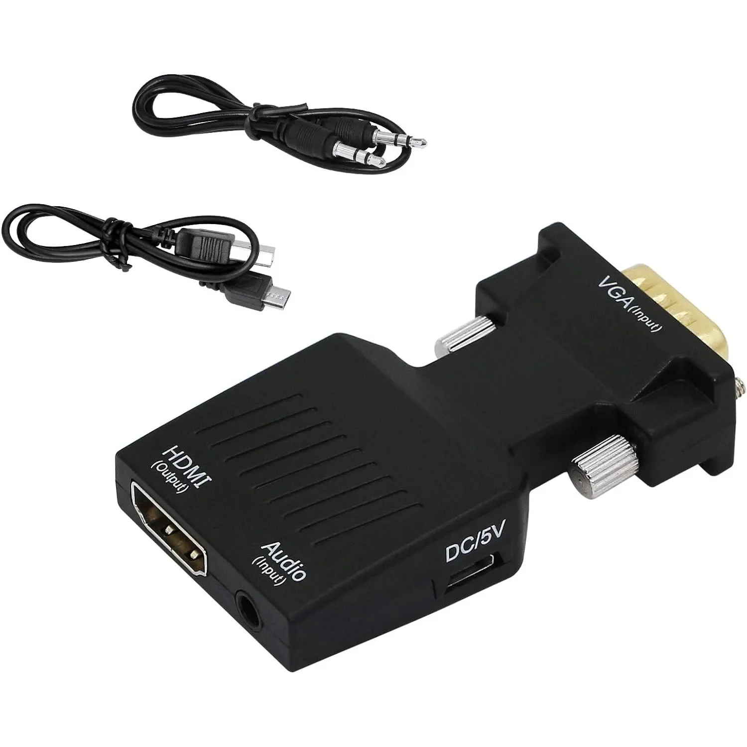 Adaptador convertidor HDMI compatible con VGA, adaptador VGA 1080P, conector de Audio de 3,5 MM para PC, escritorio, portátil a proyector HDTV, Audio y vídeo - imagen 4