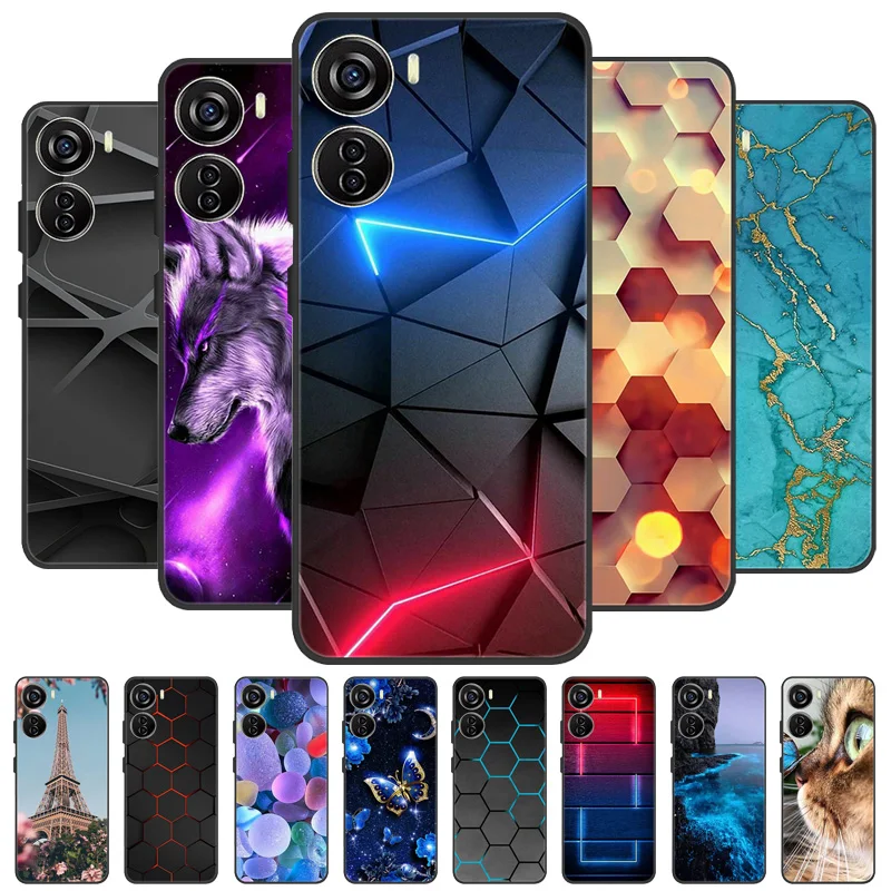 Para ZTE Blade V41 Vita 5G Funda 8140N Funda trasera de teléfono de silicona suave TPU para ZTE Blade V40 diseño 8046 Funda protectora