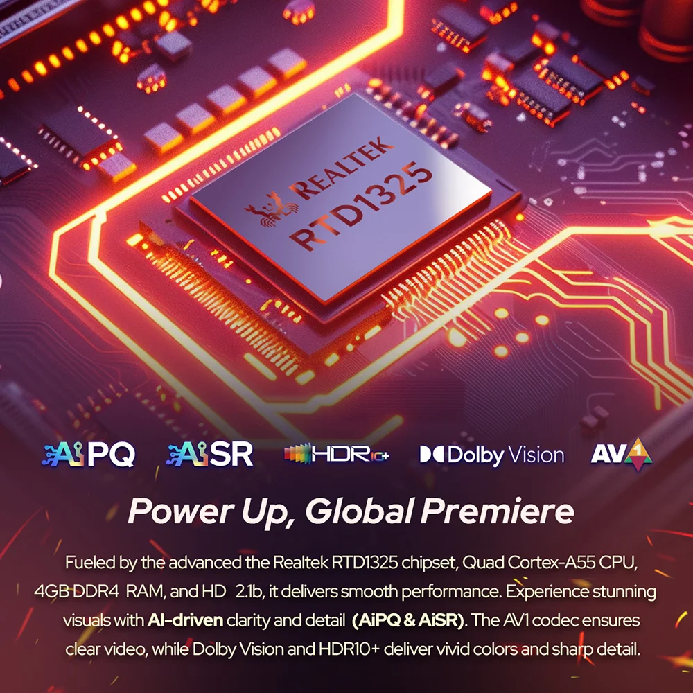 RockTek GX1 UHD Google TV 12 Box Netflix Certificación Google 4GB 32G Realtek1325 Soporte Dolby Atmos 2T2R Wifi6 BT5.2 Android TVBox - imagen 4