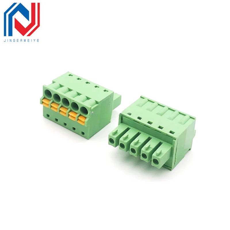 2 juegos 15EDG 3,5mm 3,81 bloque de terminales PCB enchufable sin tornillos 15EDGKD 3,5 MM 3,81mm conector de Cable tipo prensa de resorte 2P 3P 4P-12P - imagen 4