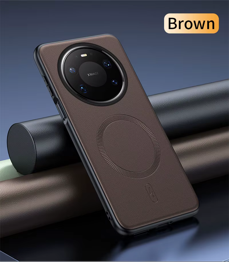 Para Huawei Mate 80 Pro Max funda protectora de cuero magnética para Huawei Mate 80 Pro Max antihuellas antideslizante PC + TPU - imagen 3