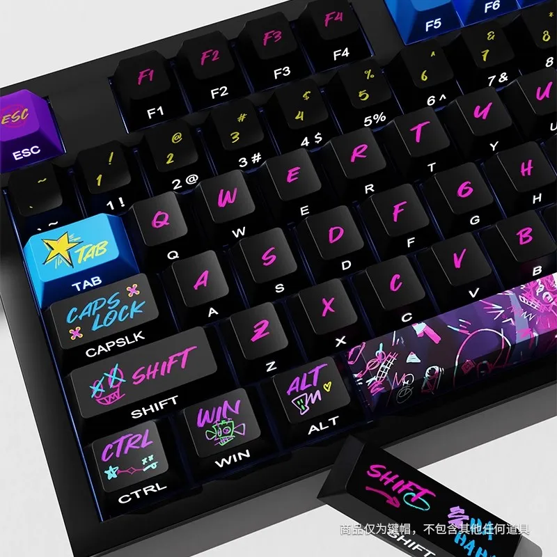 Teclas Jinx con tema Arcano, tapa de teclado personalizada de Anime, tapa de tecla PBT Cherry Artiosan para teclado mecánico, accesorios para juegos