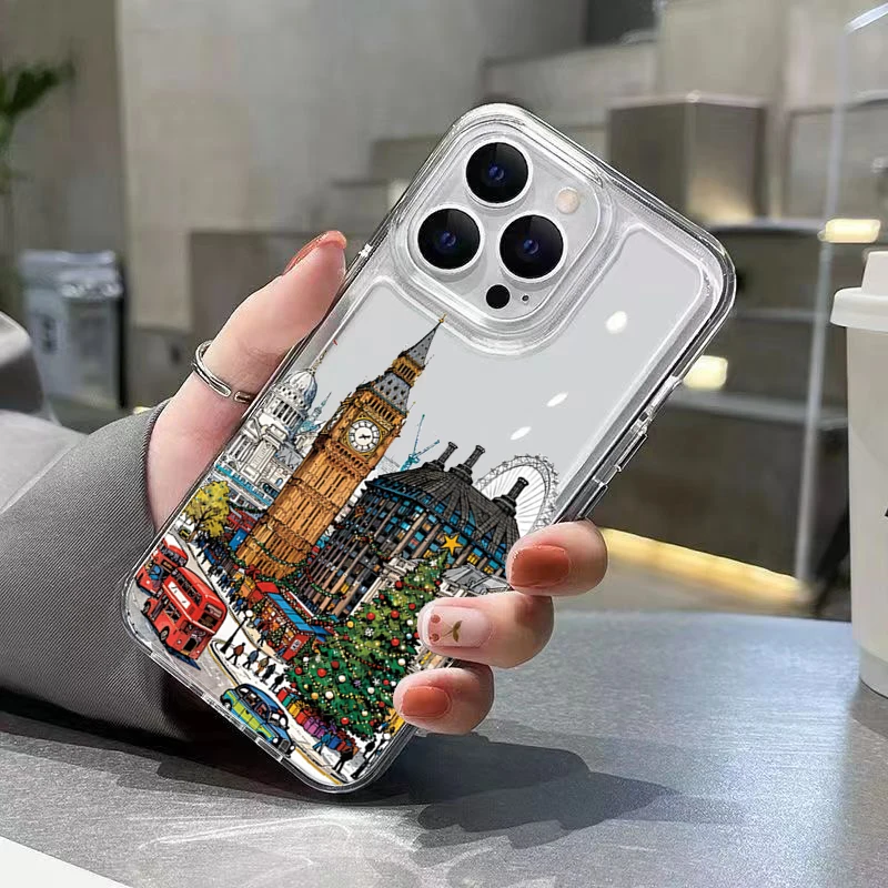 Navidad invierno nieve Londres paisaje de la calle funda de teléfono para Xiaomi Redmi Note 14 13 12 Pro Plus 12S 11 10 12 13 14C 13C 12C cubierta - imagen 3