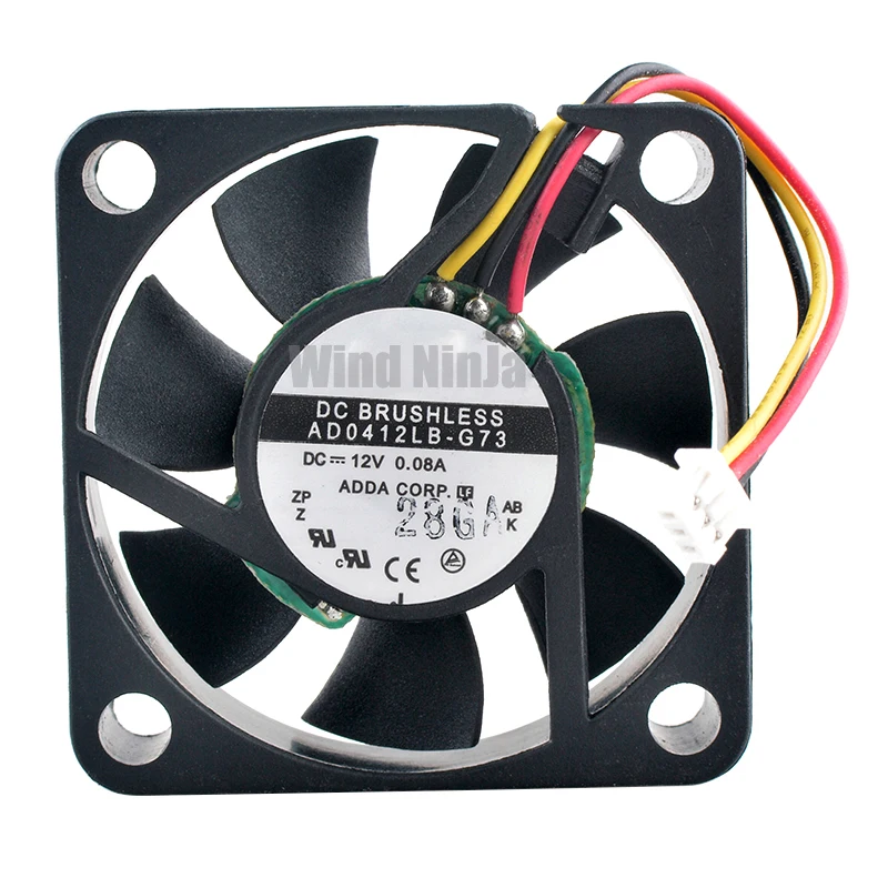 Ventilador de refrigeración silencioso con rodamientos de bolas duales para chasis, fuente de alimentación de CPU, 4cm, 40mm, 40x40x10mm, DC12V, 0.08A, AD0412LB-G73 - imagen 2
