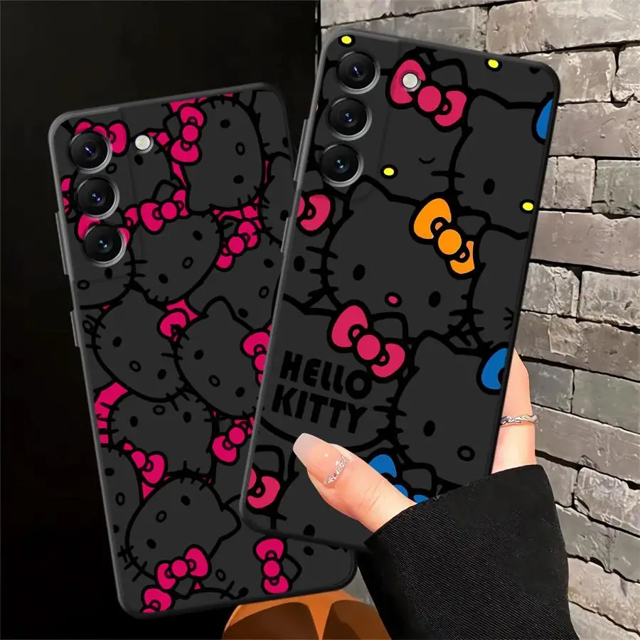 Funda Cool de gato rosa para Samsung Galaxy A05 A40 A16 A10 A12 A06 A70 A17 A20 A13 A50 A04 A30 A15 funda de teléfono suave negra - imagen 5