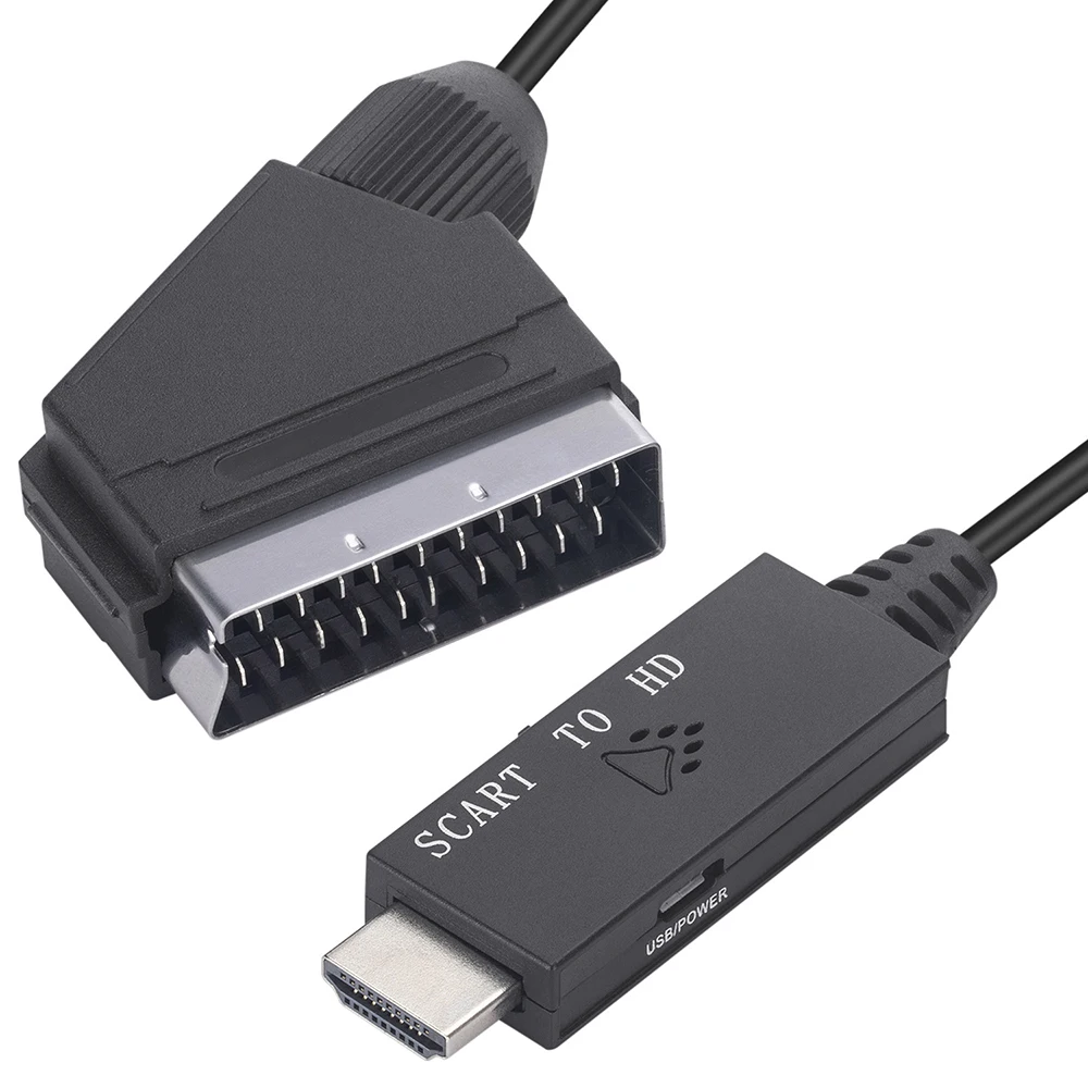 Cable de conversión compatible con Scart a HDMI, 1M, 1080P, 60Hz, Cable extensible de Audio y vídeo de alta definición, VHS, VCR, DVD, TV, línea de conexión HD - imagen 4