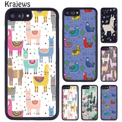 Krajews alpaca Llama patrón fundas de teléfono para iPhone 17 Air 16 15 14 11 12 13 Pro MAX Plus funda coque