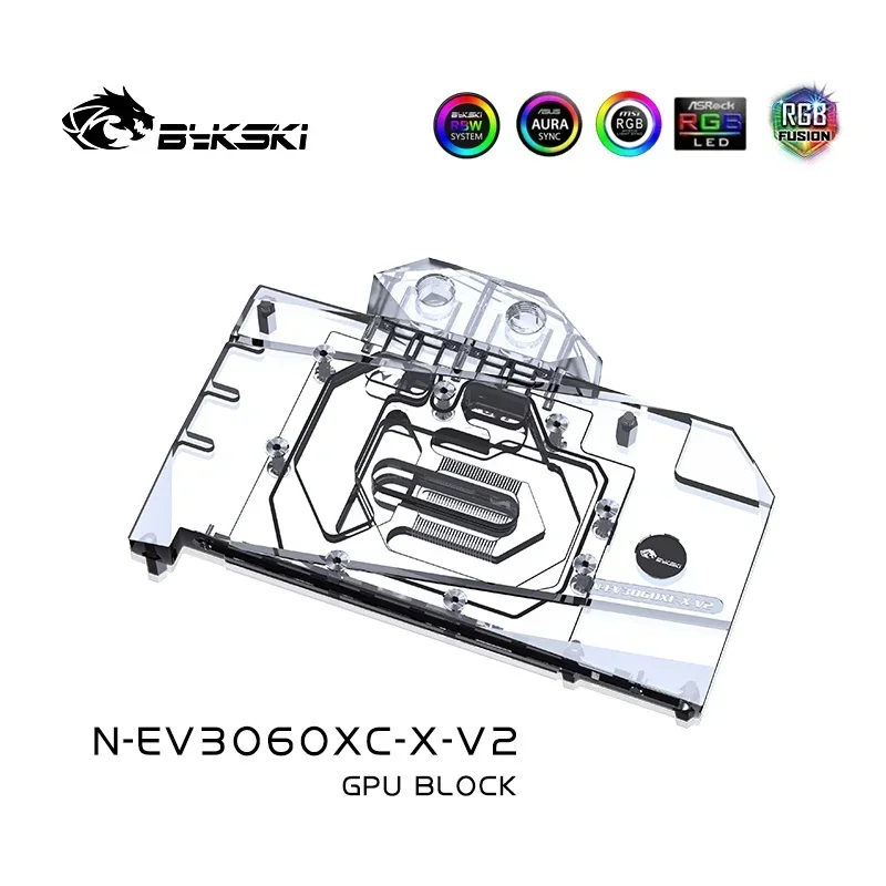 Tarjeta gráfica Bykski bloque de agua para tarjeta de vídeo EVGA RTX 3060 TI XC con placa trasera, enfriador GPU N-EV3060XC-X-V2 - imagen 3