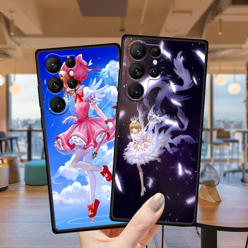 Card-Captor-Sakura Comic Art para Samsung Galaxy S24, S23, S22, S21, S20 FE, S10, S10E Plus, Ultra Pro Lite, 5G, Funda negra para teléfono - imagen 2