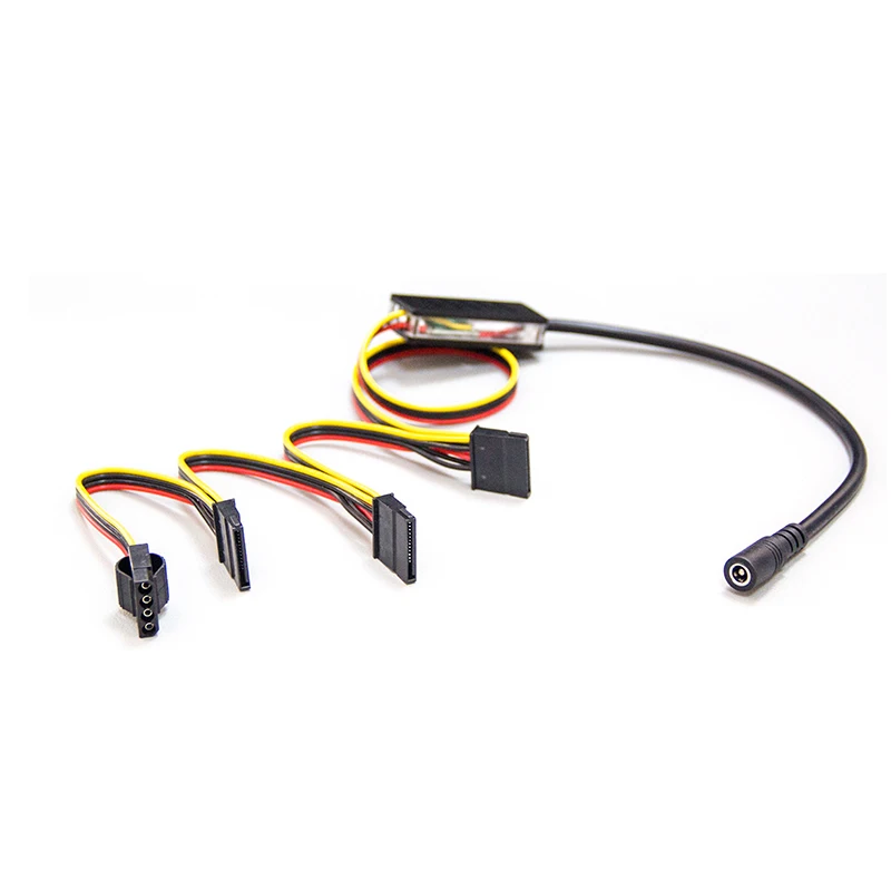 Adaptador 12V DC 5525 a SATA SSD HDD cable de disco duro DC 12V a SATA 12V + 5V a SATA Molex cable de alimentación de 4 pines 15 pines para HDD SATA