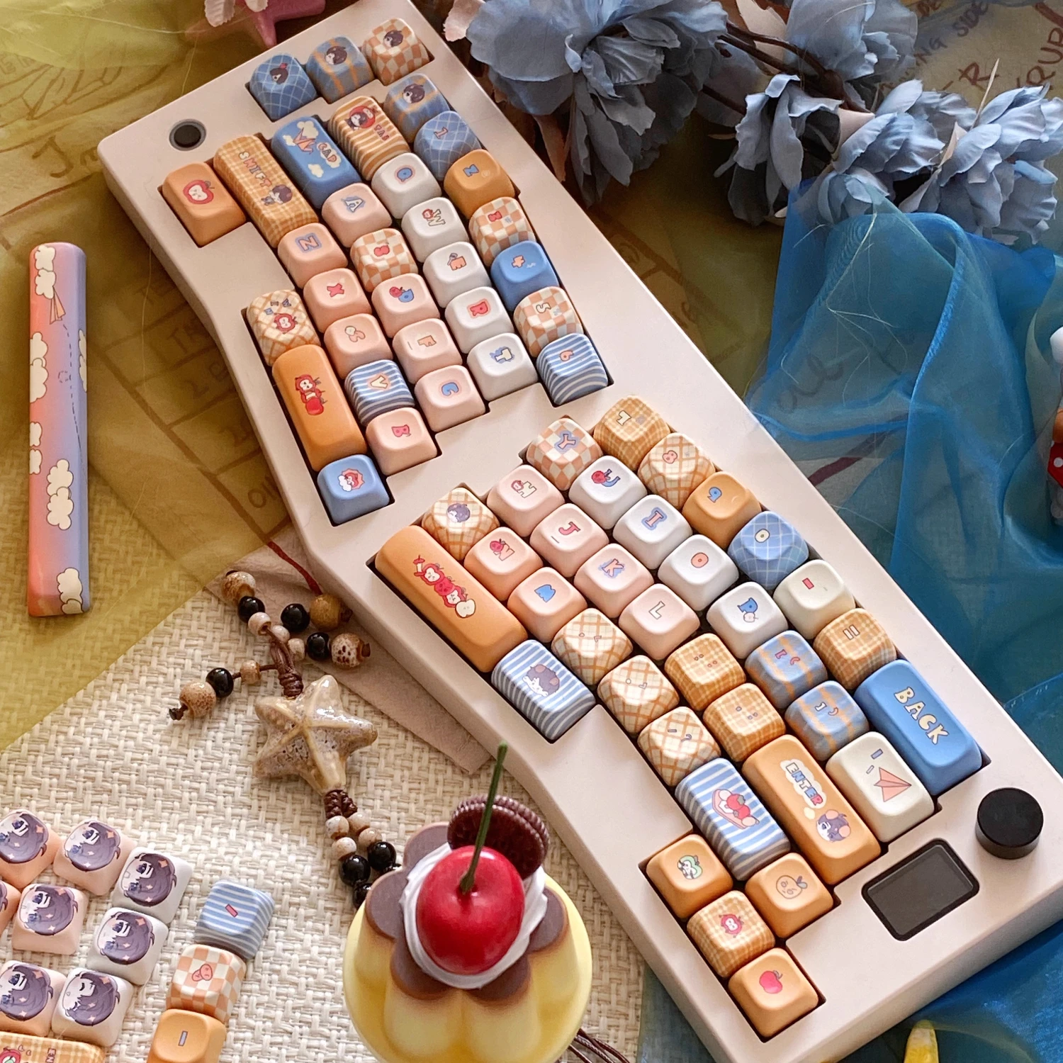 Caleb Keycaps EOA Cherry Profile Love and Deepspace Theme Anime Juego Redondo Dibujos animados Lindo PBT Keycap para teclado mecánico DIY - imagen 2