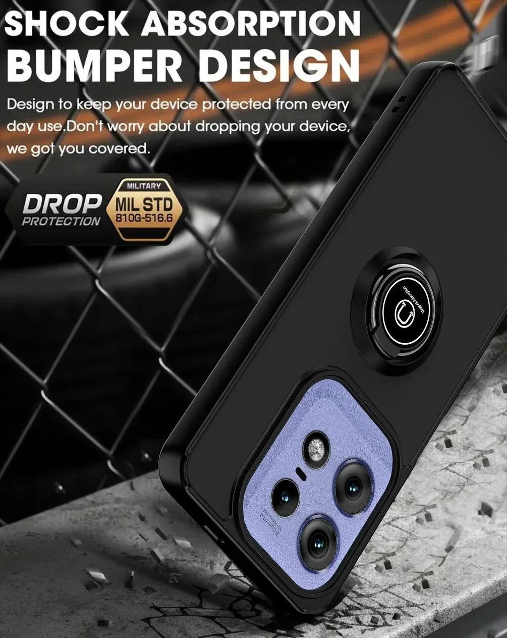 Funda de armadura para MOTO Edge 50 Ultra X50Ultra Edge 50 Fusion, lujosa Funda magnética con anillo mate para MOTO Edge50 Pro - imagen 5