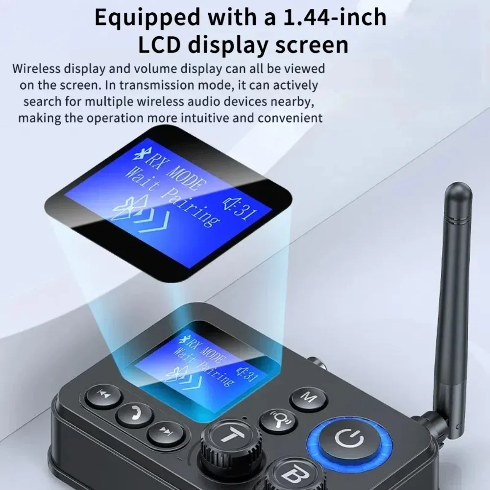 Receptor y transmisor de Audio Bluetooth 5,4, adaptador inalámbrico de música estéreo HIFI AUX RCA USB u-disk/TF para Kit de coche, amplificador de altavoz - imagen 3