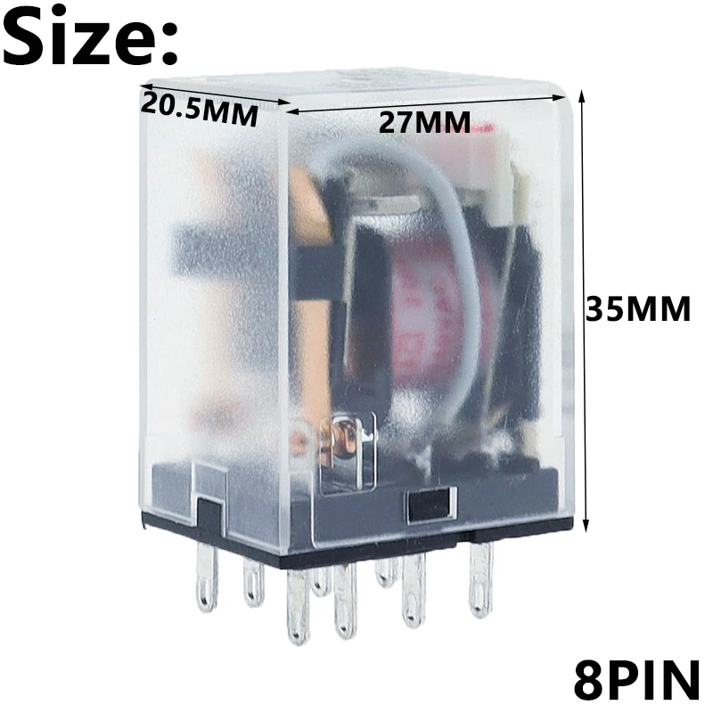 10 unids/lote bobina MY2NJ DPDT relé de potencia electromagnética 8 pines AC 12V 24V 36V 48V 110V 220V 380V - imagen 5