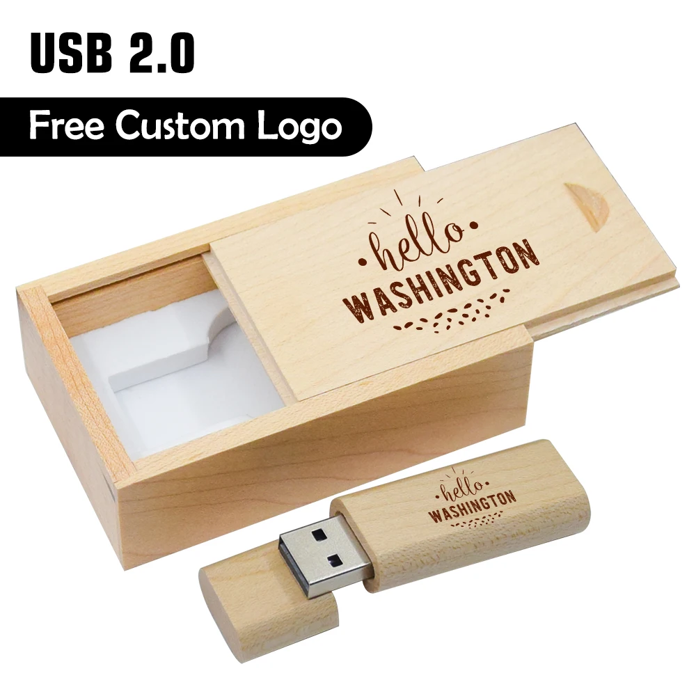 20 piezas por lote, unidad flash USB 2,0 de madera con logotipo gratis, memoria USB de 4GB, 8GB, 16GB, 32GB, 64GB, venta al por mayor para boda - imagen 5