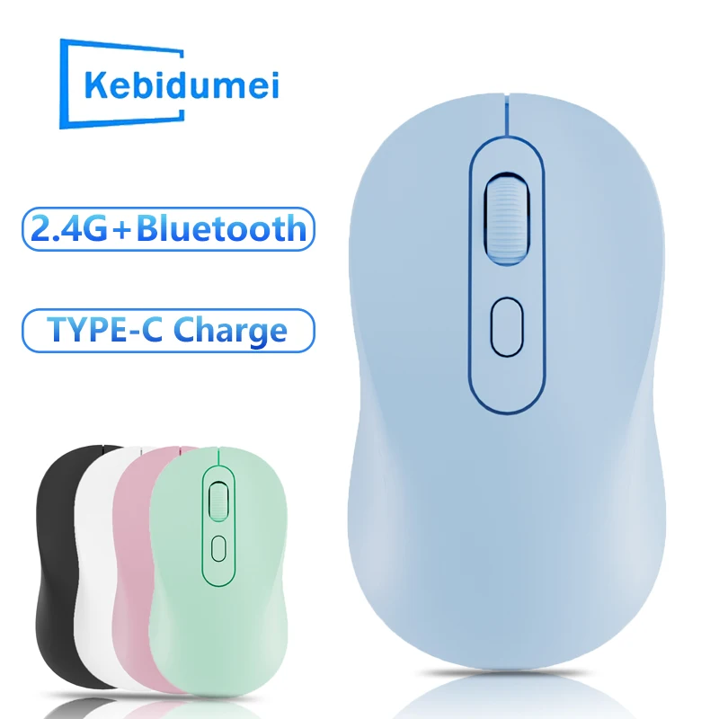 Ratón inalámbrico Bluetooth 1600DPI ajustable 2,4G modo Dual TYPE-C carga ratón silencioso ergonómico para Huawei Samsung Oficina portátil