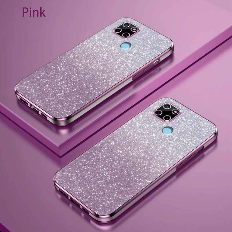 Funda de silicona para teléfono Realme, carcasa trasera de lujo con brillo degradado, para Realme, C21, Realme, C25, C20, C11, C15, C12, C25S - imagen 3