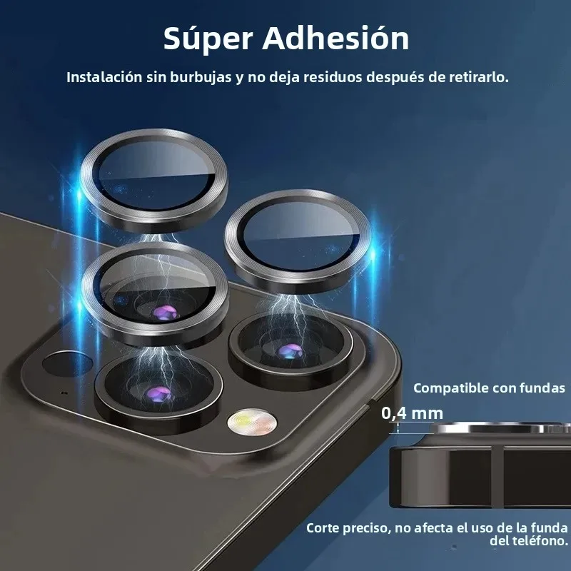 Protector de lente de cámara para iPhone 17 Pro Max 17Pro 17Air, Protector de anillo de Metal de vidrio para iPhone 14 15 16 ProMax, 3-2 uds. - imagen 4