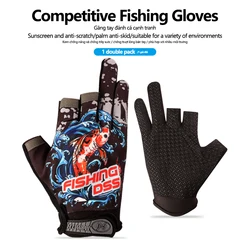 Guantes Pesca Medio Dedo Antideslizantes Transpirables Unisex
