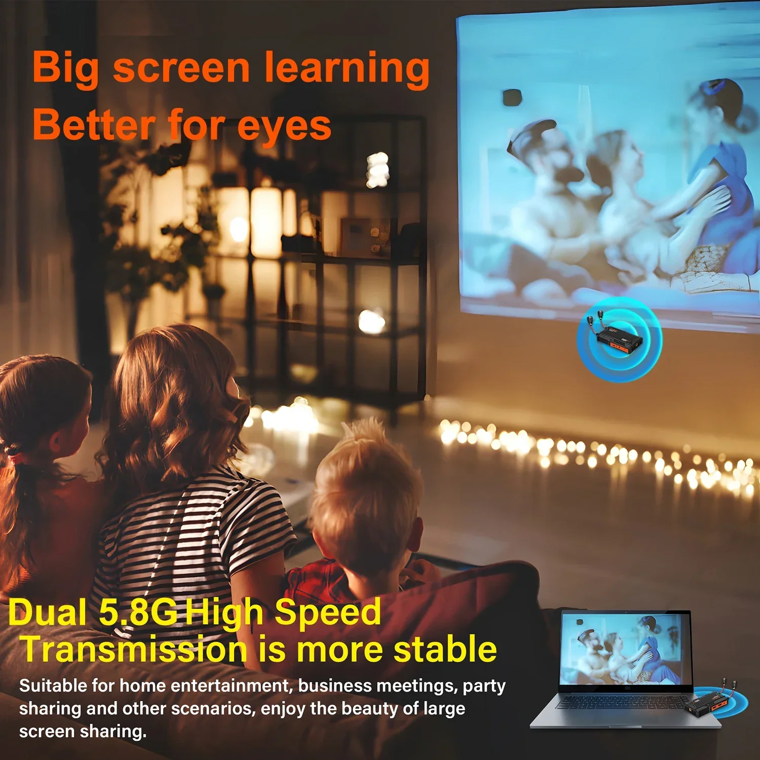 Extensor de transmisor y receptor de vídeo HDMI inalámbrico de 300m, mismo divisor de pantalla para cámara, transmisión en vivo, PS4, PC a proyector de TV - imagen 5