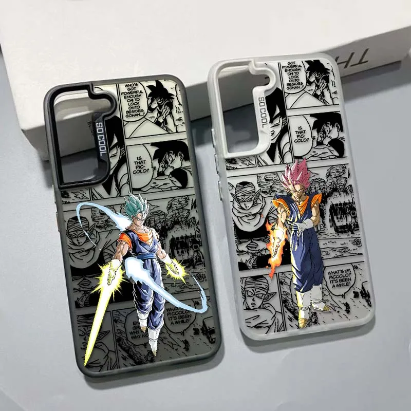 D-Dragon Ball Anime Saiyan para Samsung Galaxy S25 S24 S23 S22 S21 Ultra Plus funda plateada colorida para teléfono