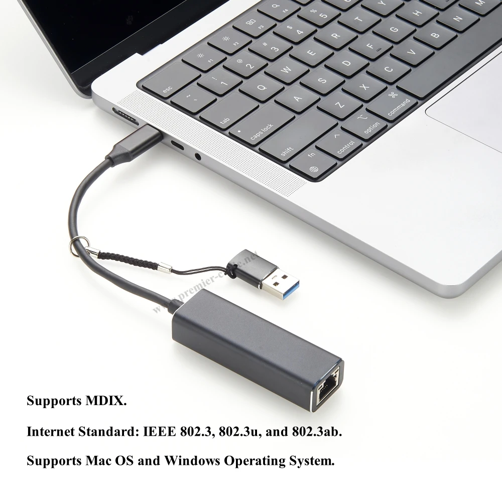 Adaptador Ethernet USB 3,0 USB C a RJ45 de 2,5 Gbps, adaptador de red LAN Ethernet tipo C a 2500Mbps enchufable para PC, portátil, ventana, Mac - imagen 3